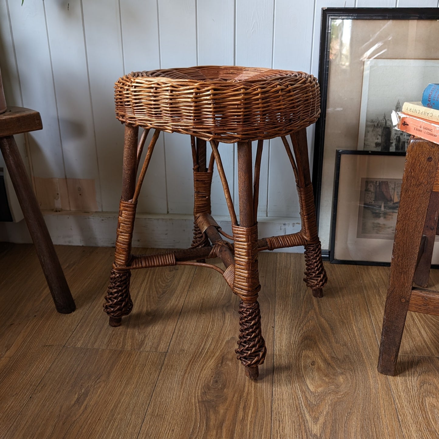 Vintage Bamboo Stool