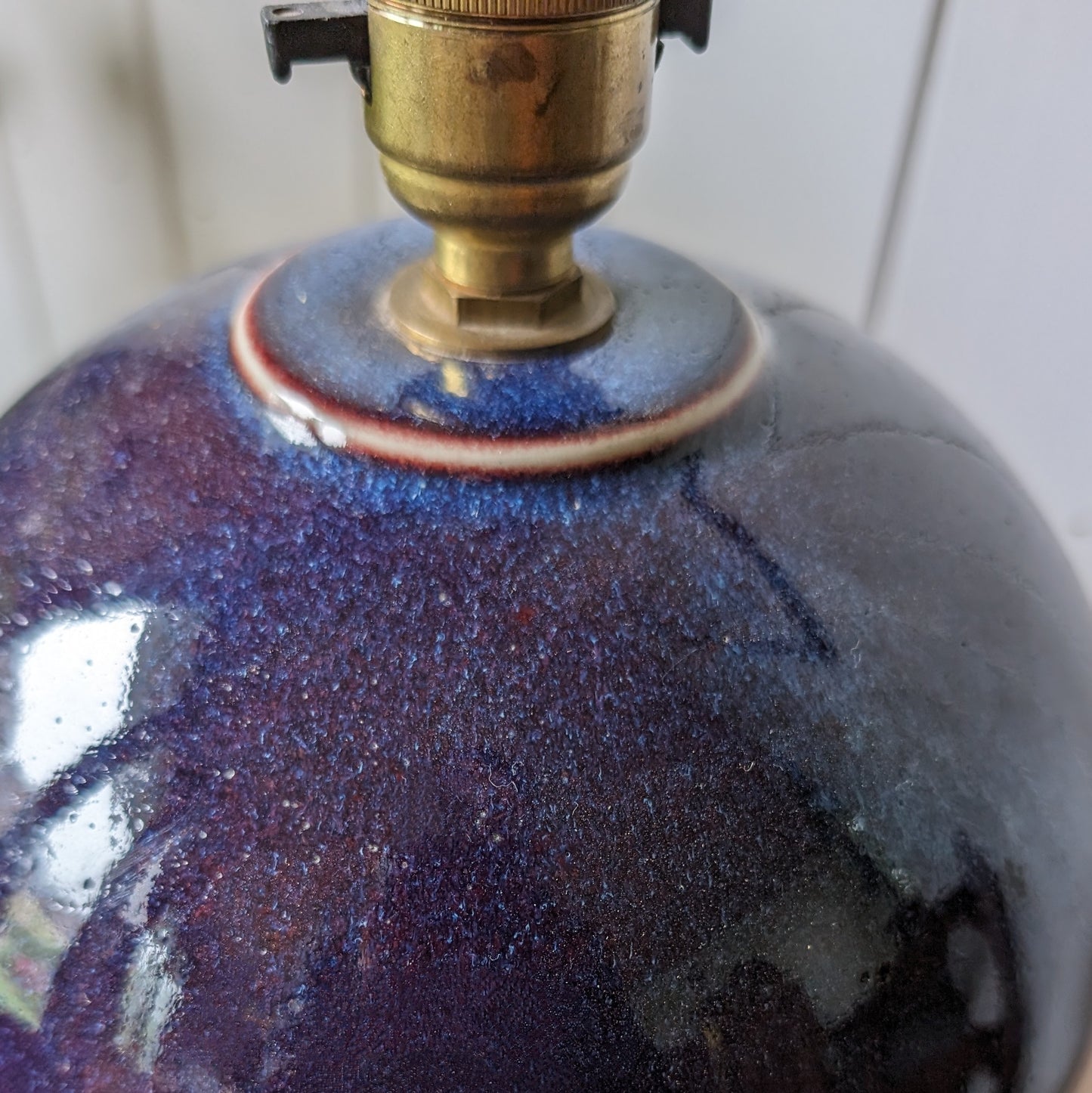 1960s Blue Glazed Ceramic Lamp