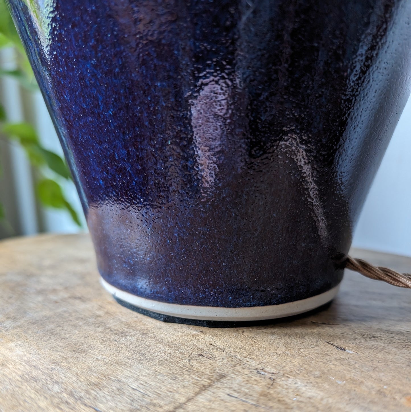 1960s Blue Glazed Ceramic Lamp