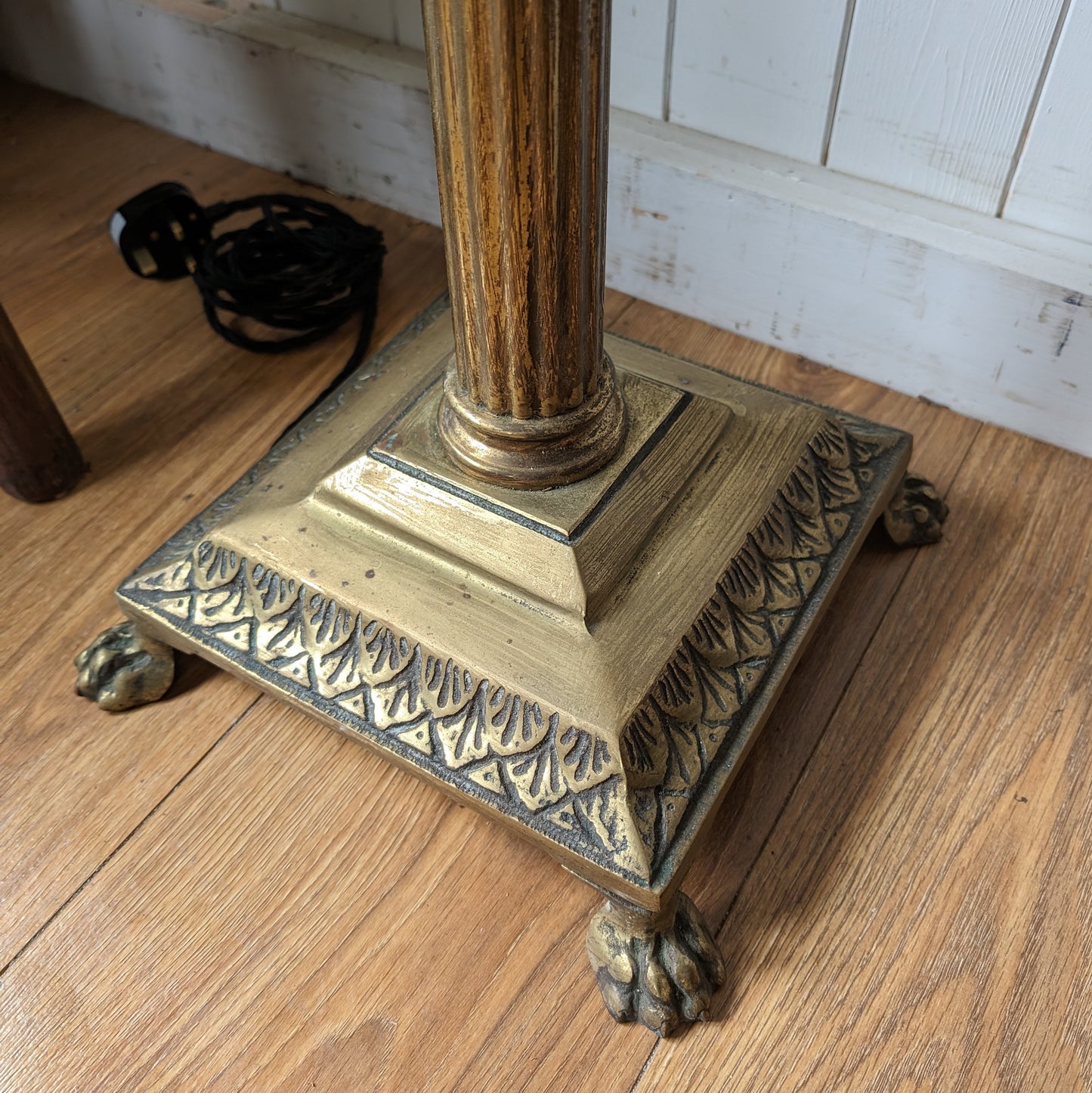 Antique Brass Corinthian Floor Lamp