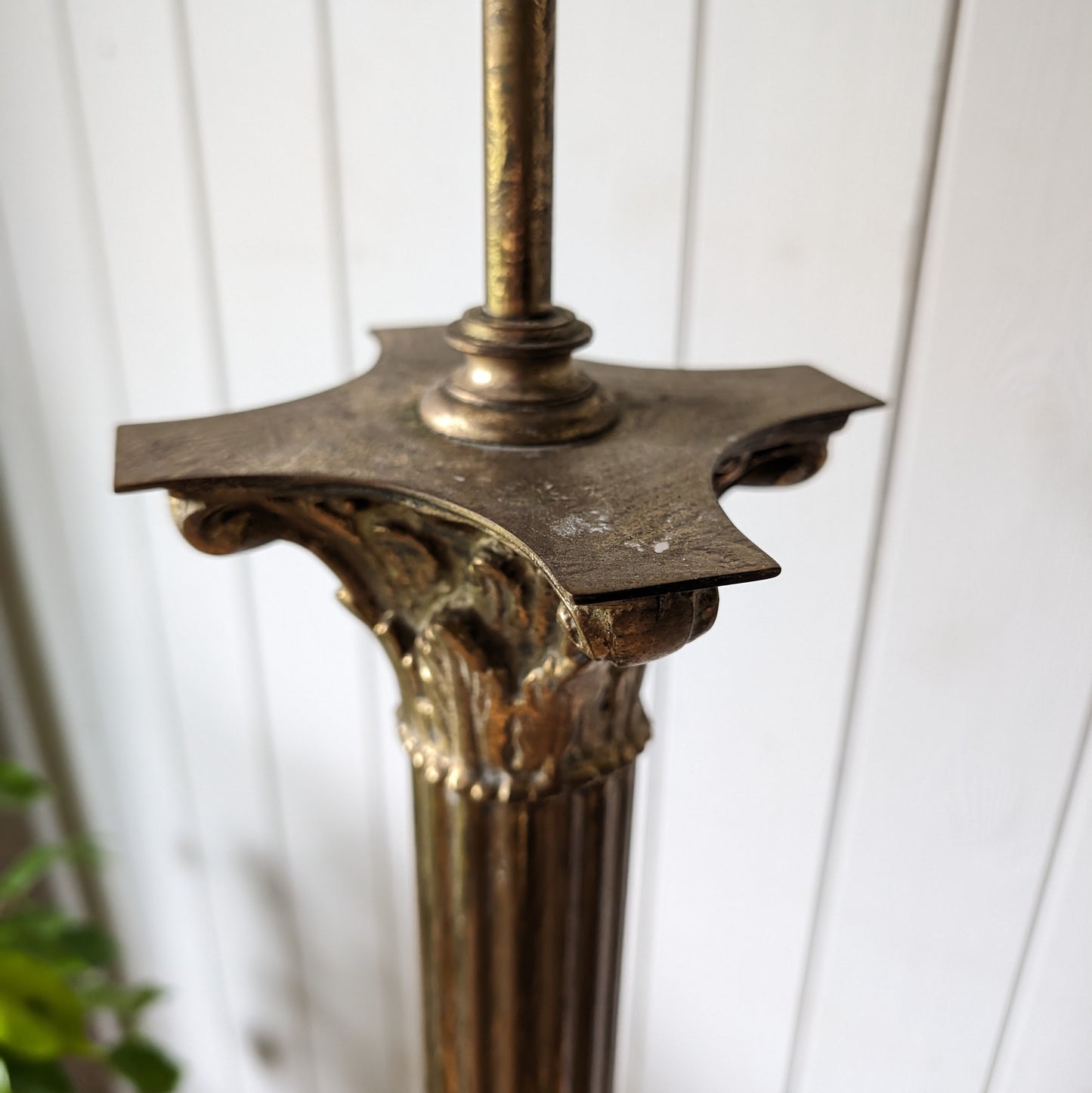 Antique Brass Corinthian Floor Lamp