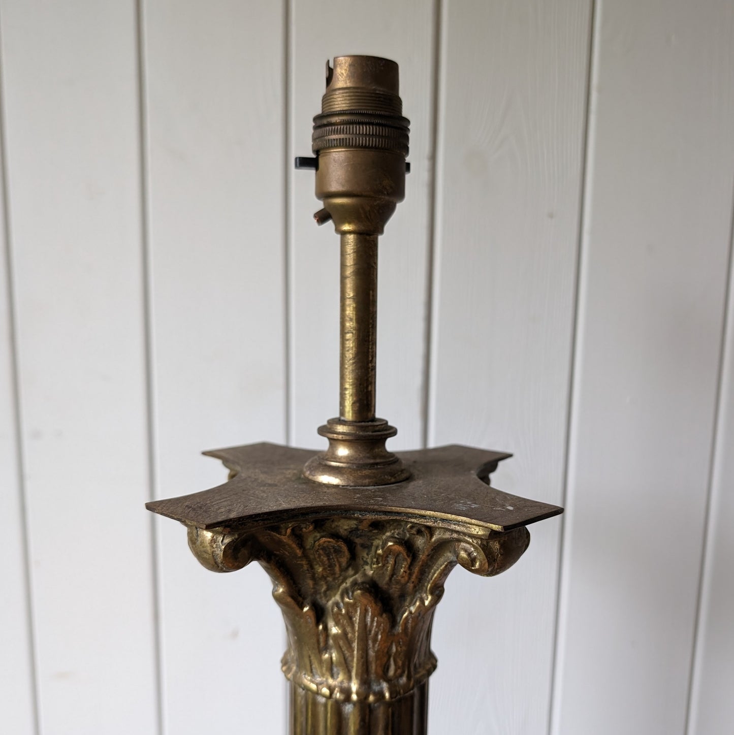 Antique Brass Corinthian Floor Lamp
