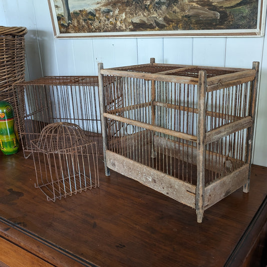 Set of 3 Antique Birdcages
