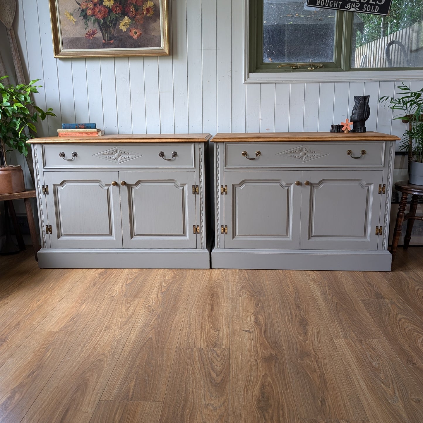 Pair of Vintage Painted Cupboards
