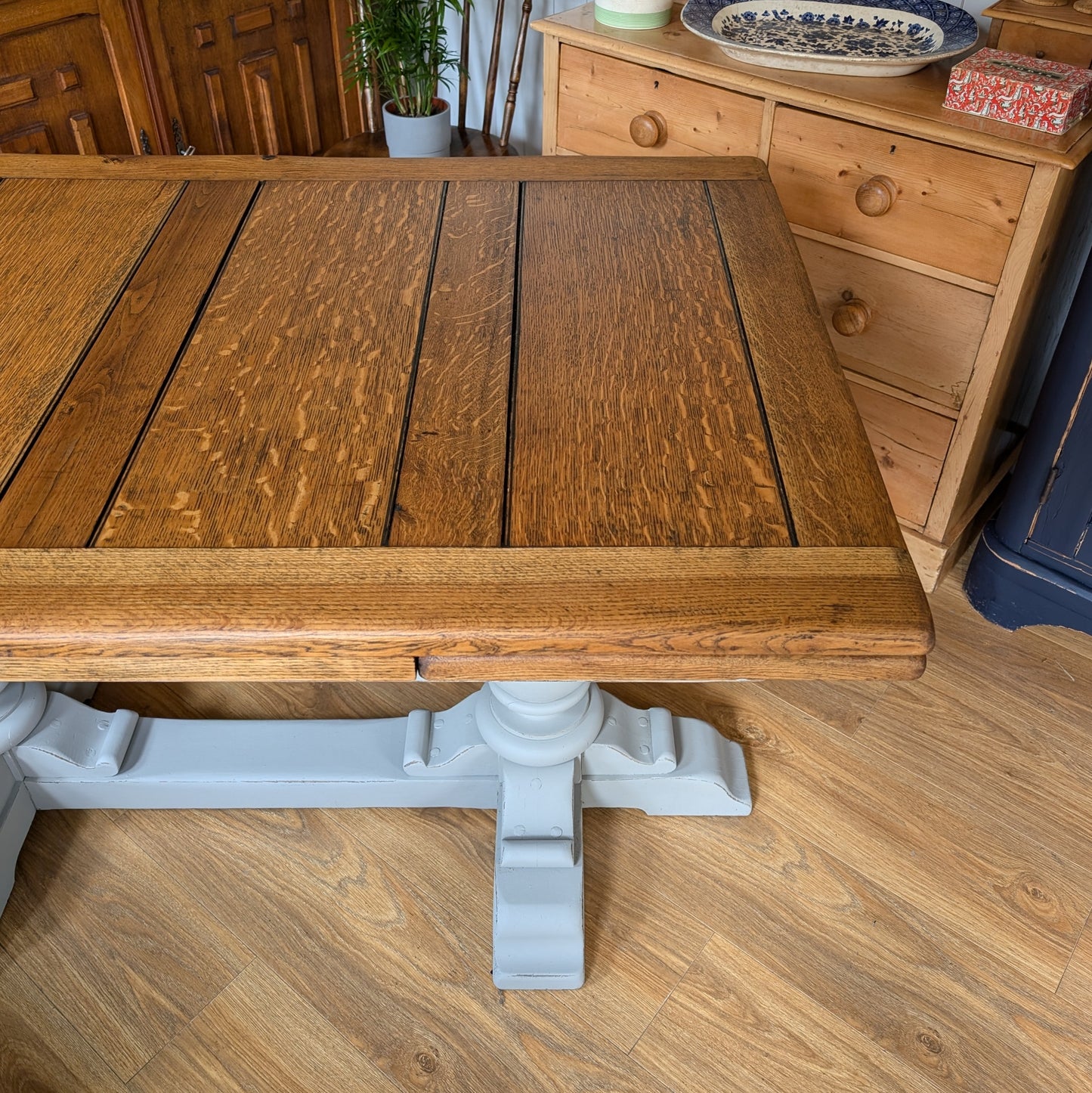 Antique Oak Draw Leaf Table