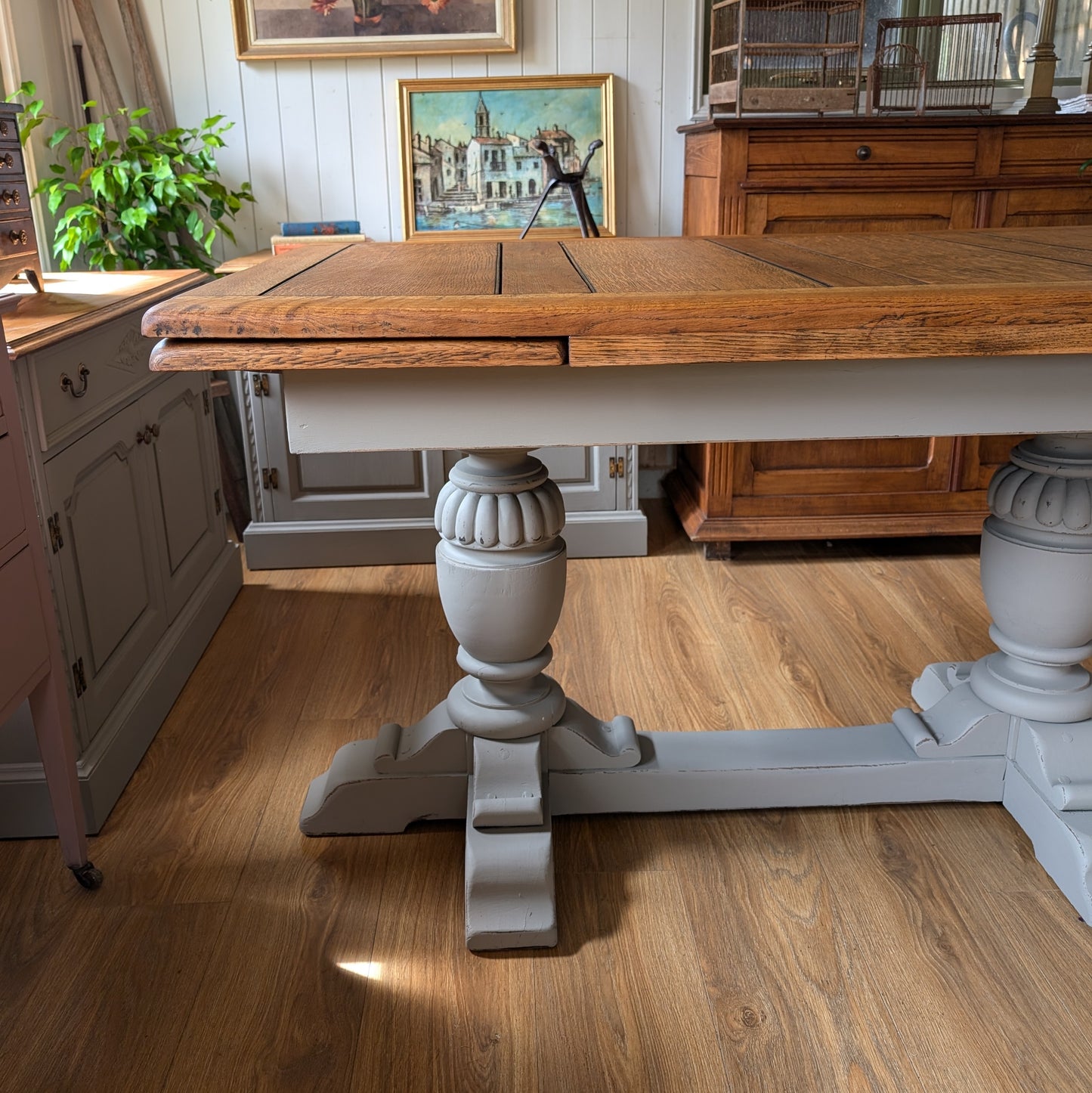 Antique Oak Draw Leaf Table