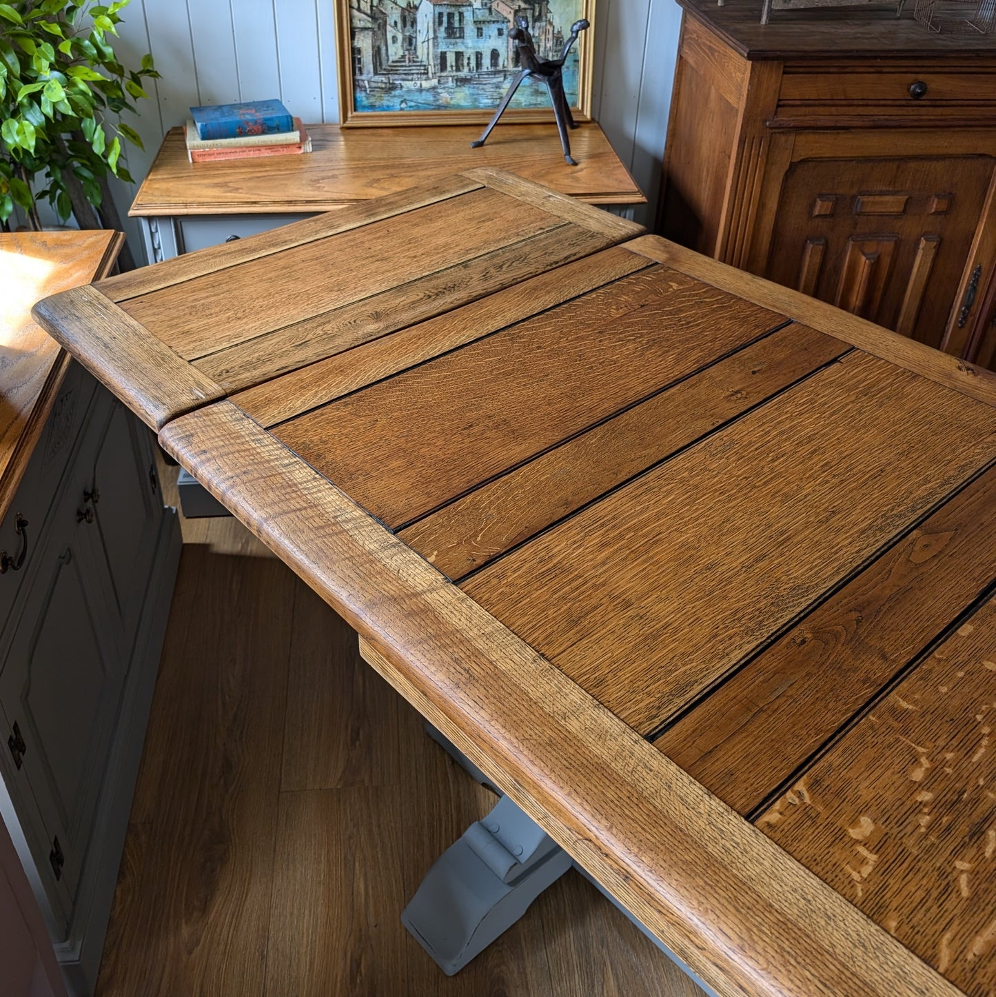 Antique Oak Draw Leaf Table