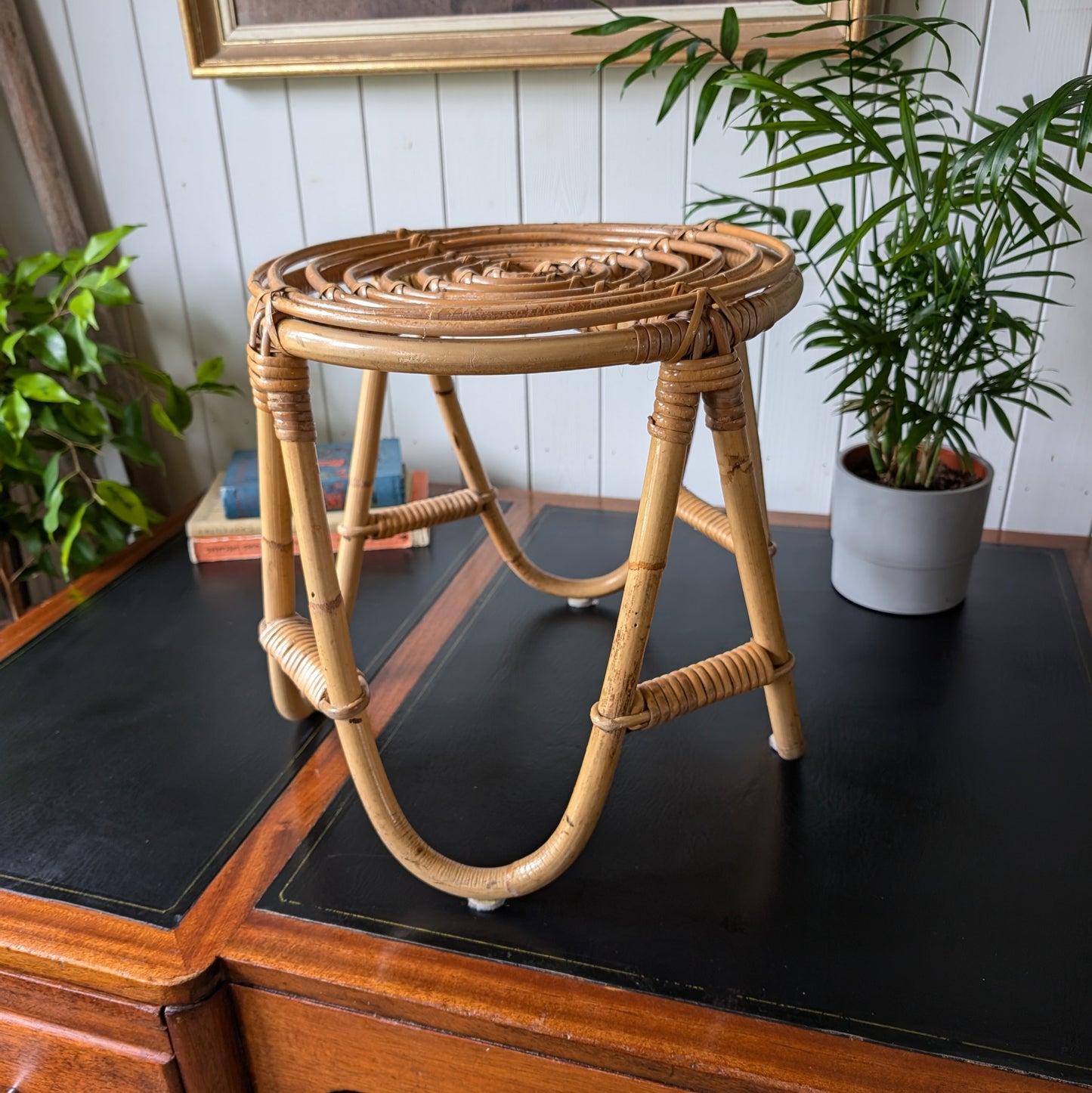 Vintage Bamboo Side Table