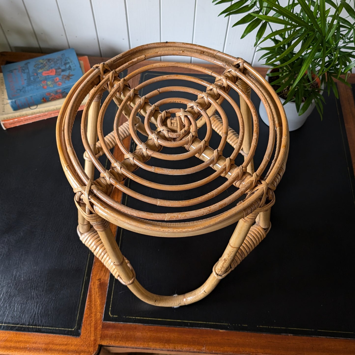Vintage Bamboo Side Table