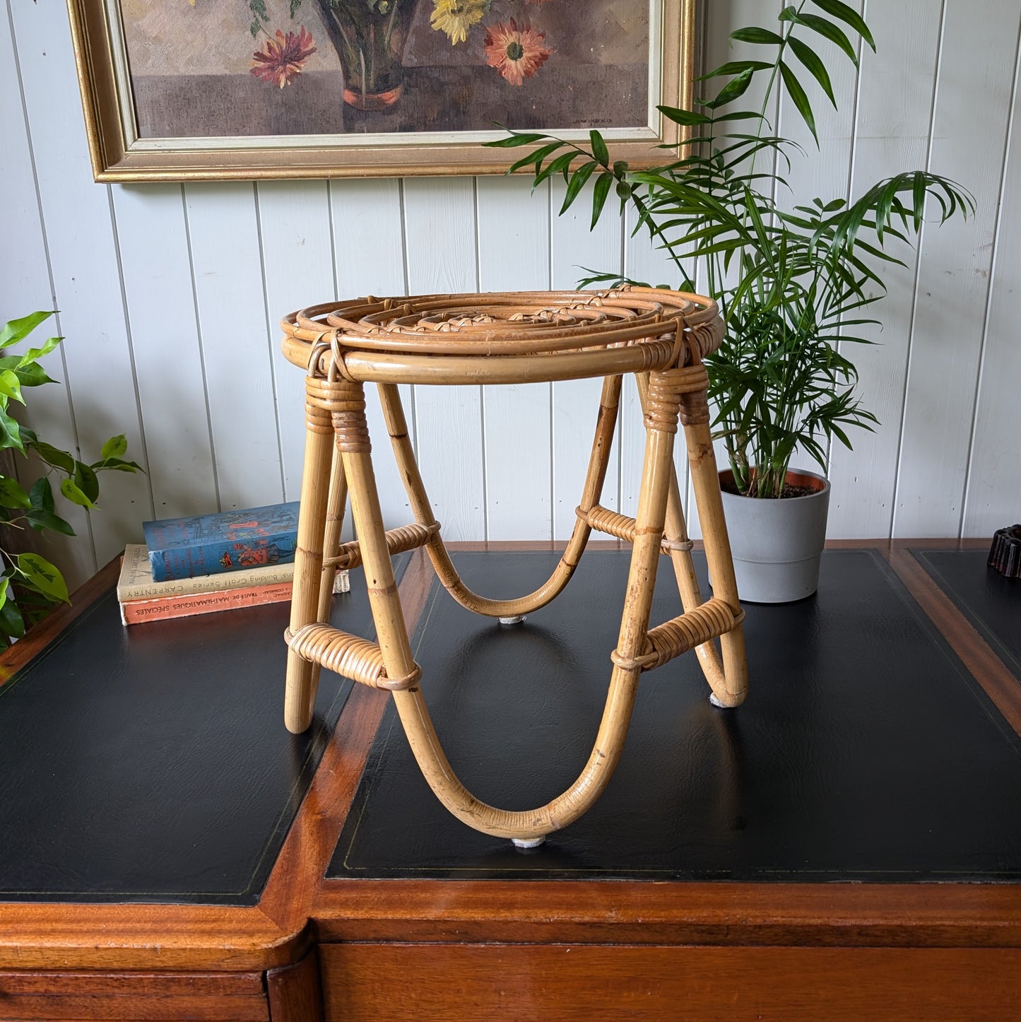 Vintage Bamboo Side Table