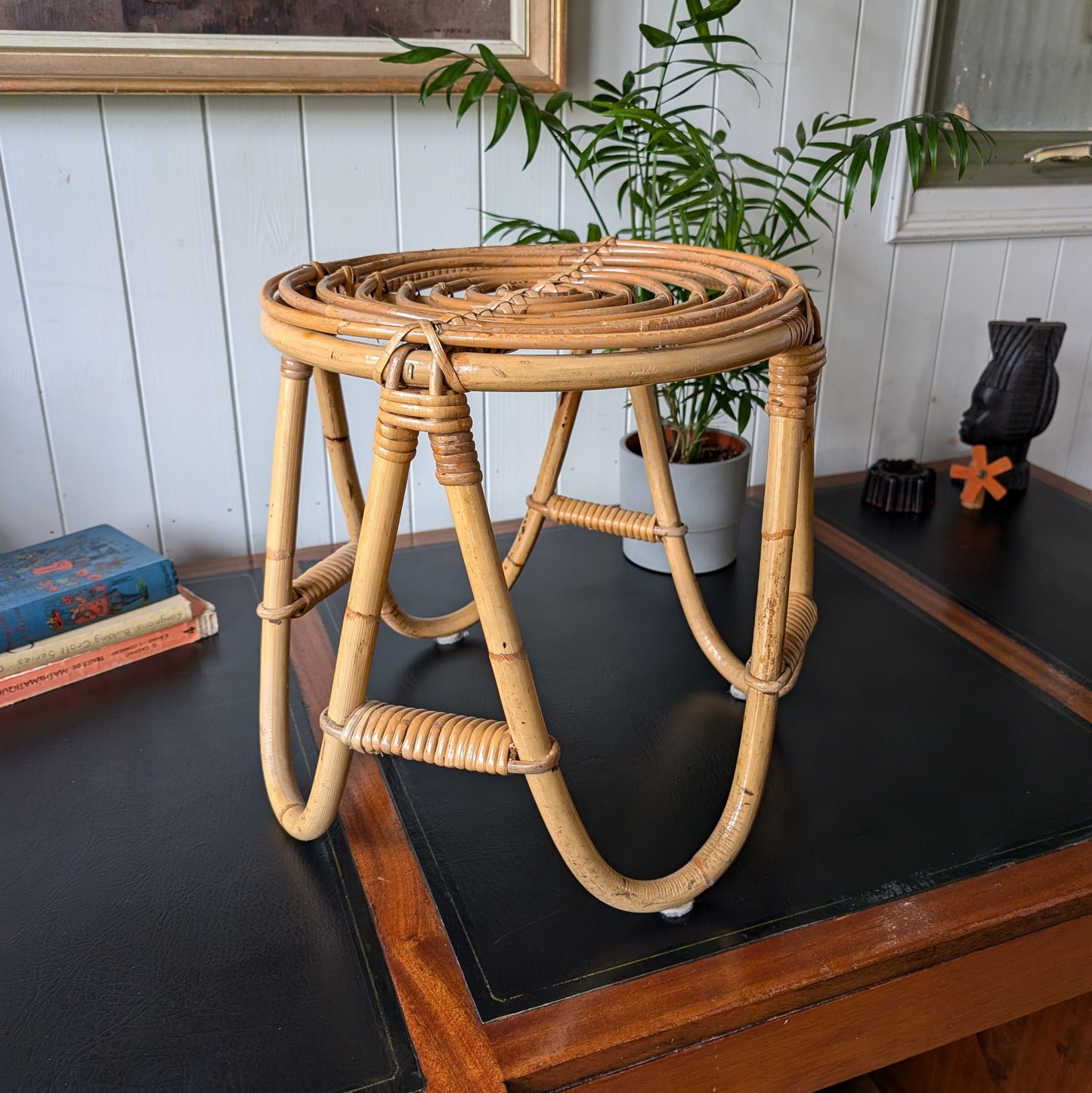 Vintage Bamboo Side Table