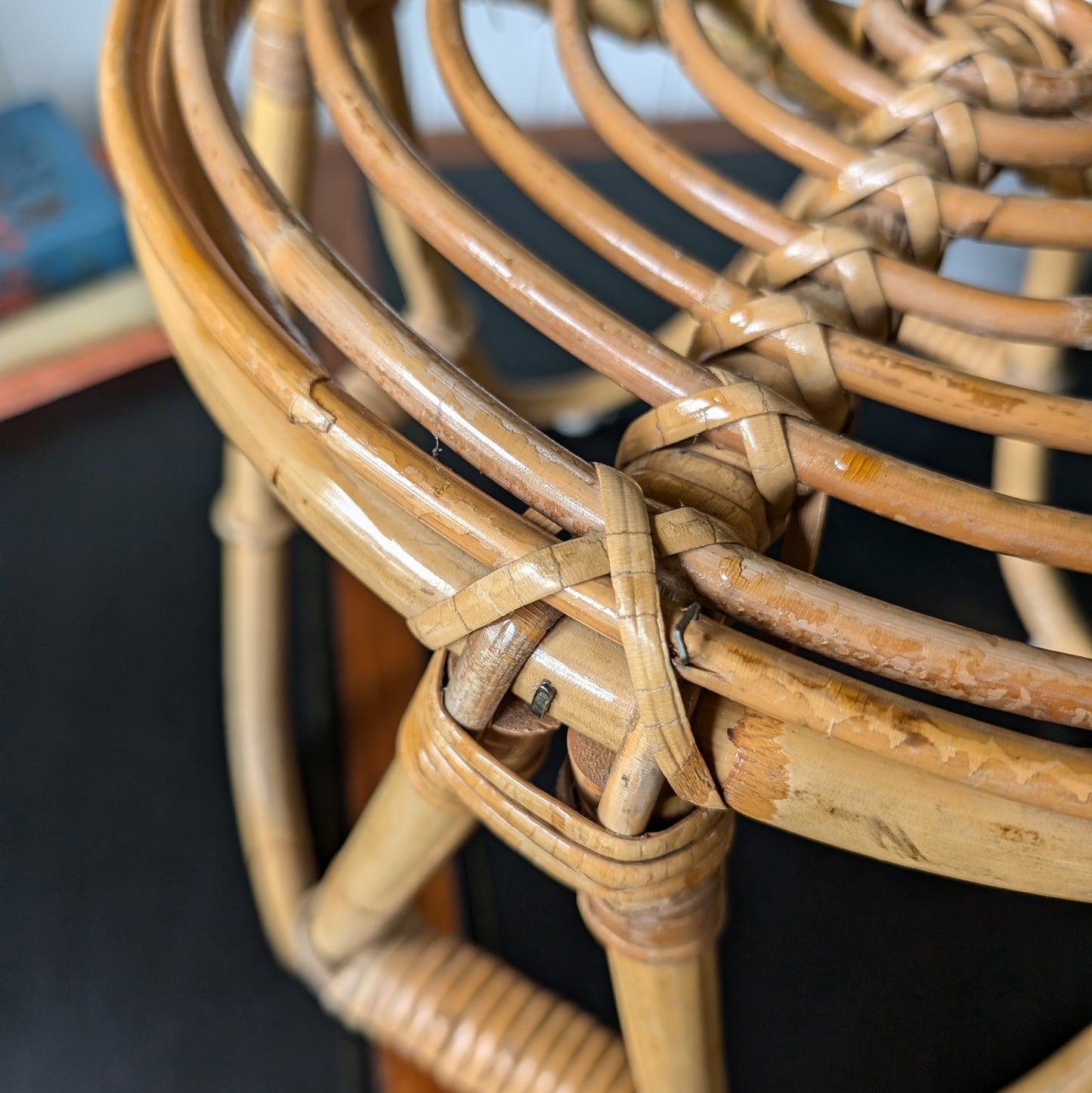 Vintage Bamboo Side Table
