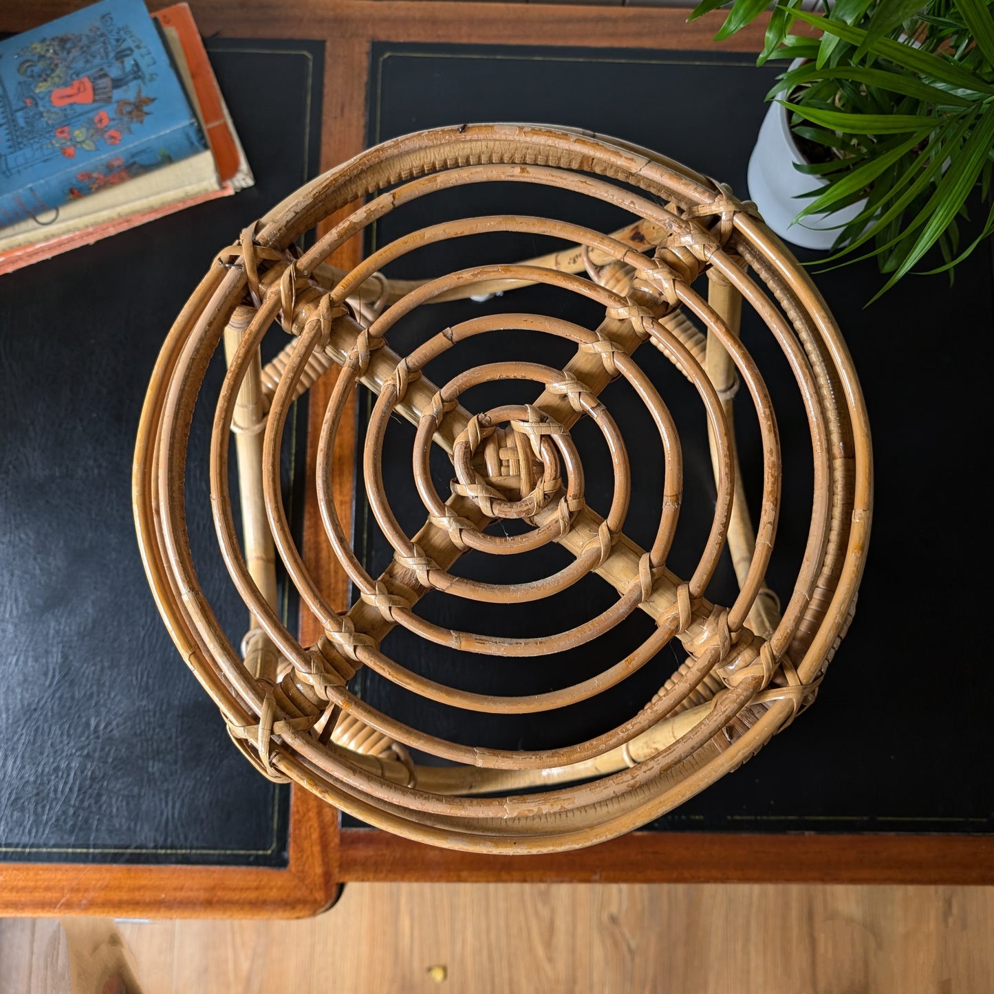 Vintage Bamboo Side Table