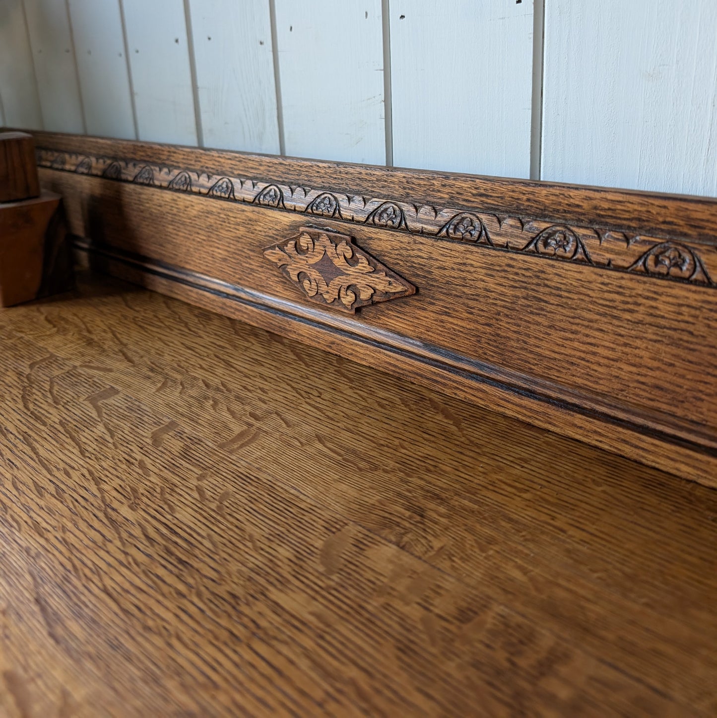 Low Vintage Oak Chest of Drawers