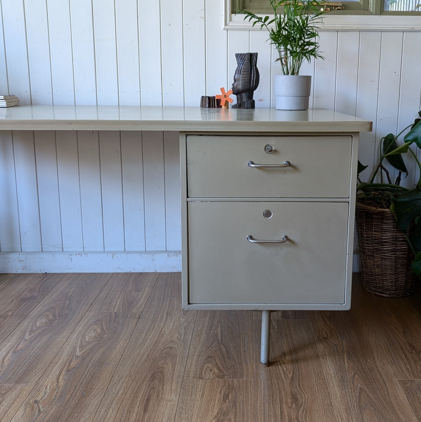 1970s Steel Ministry of Defence Desk
