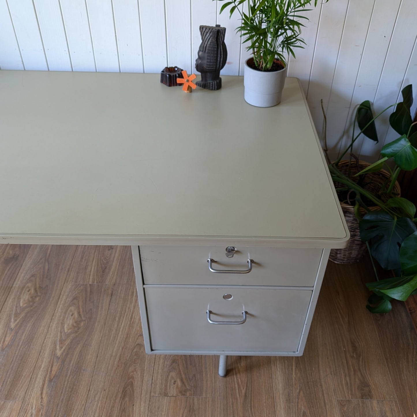 1970s Steel Ministry of Defence Desk
