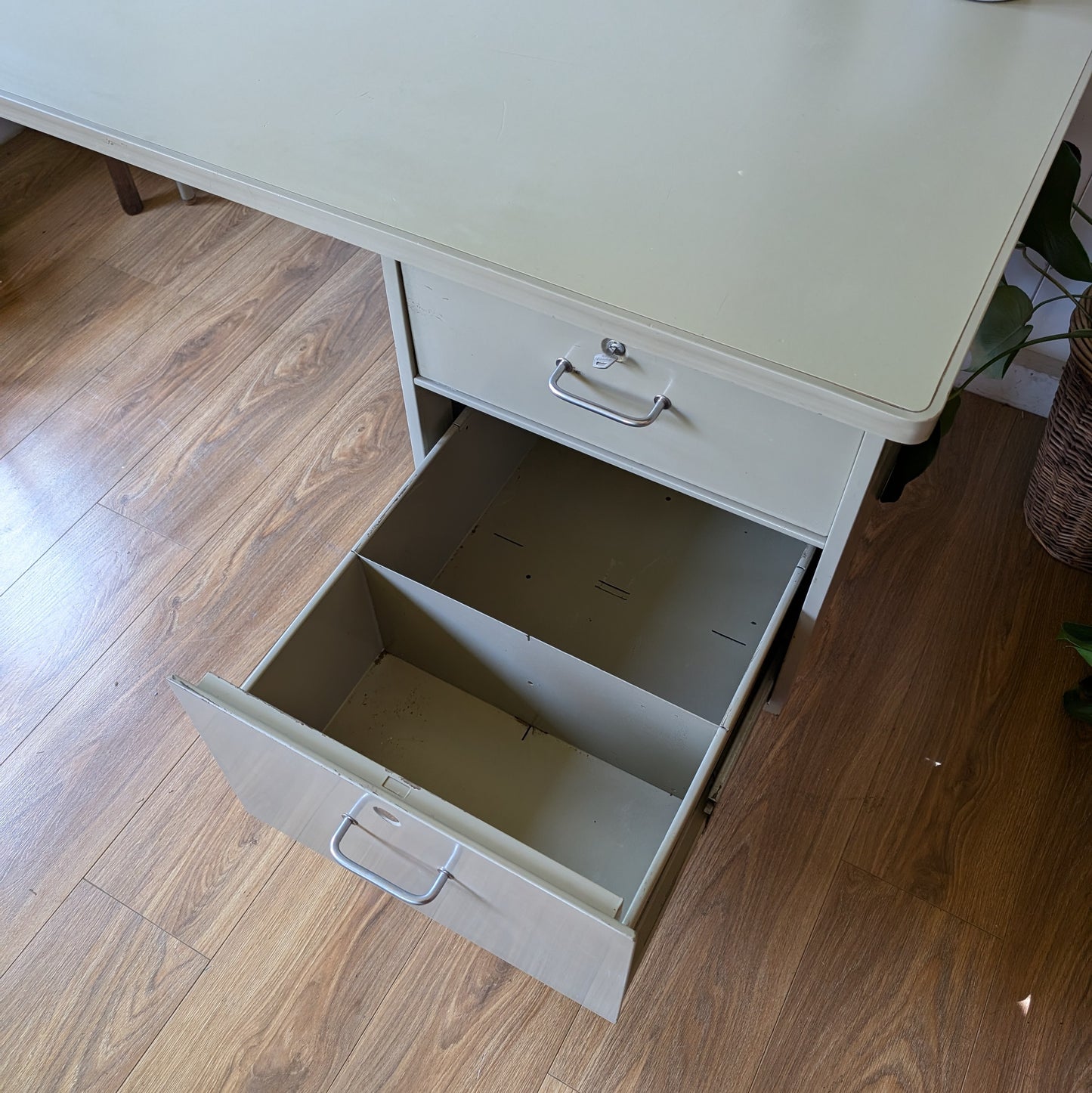 1970s Steel Ministry of Defence Desk