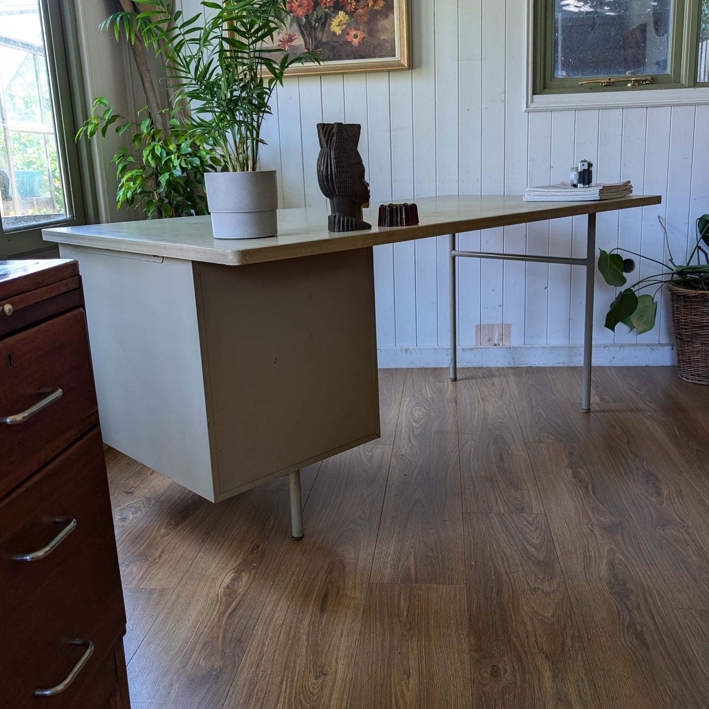 1970s Steel Ministry of Defence Desk