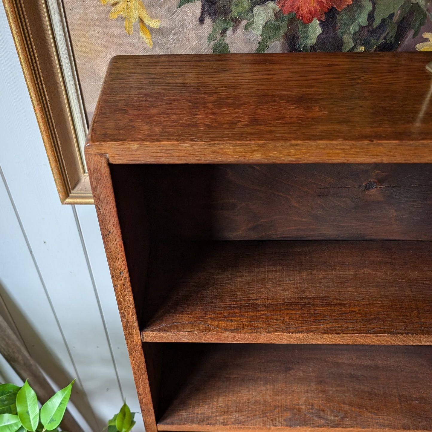 Shallow Antique Oak Bookcase