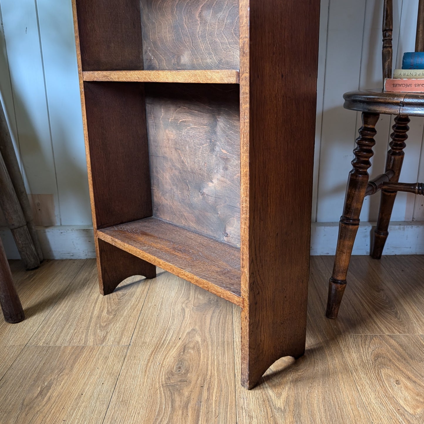 Shallow Antique Oak Bookcase