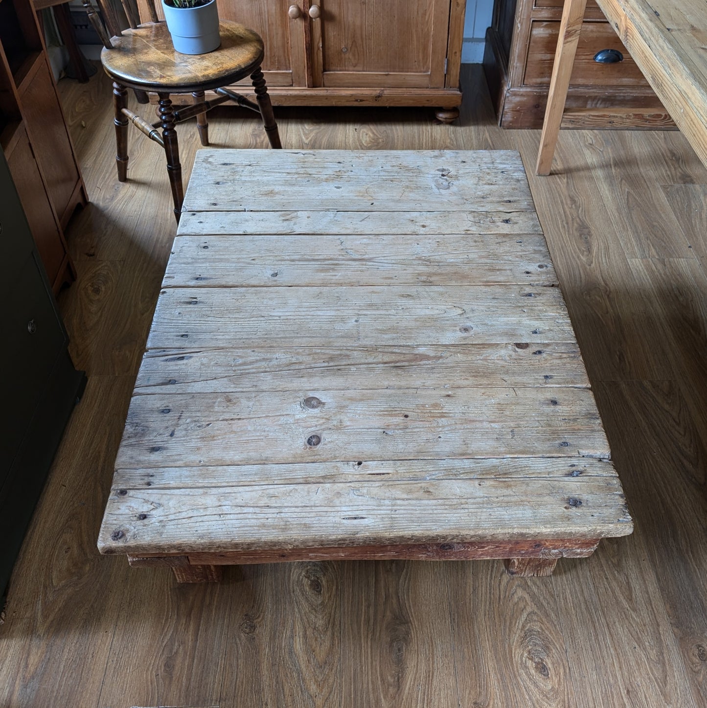 Rustic Victorian Pine Coffee Table