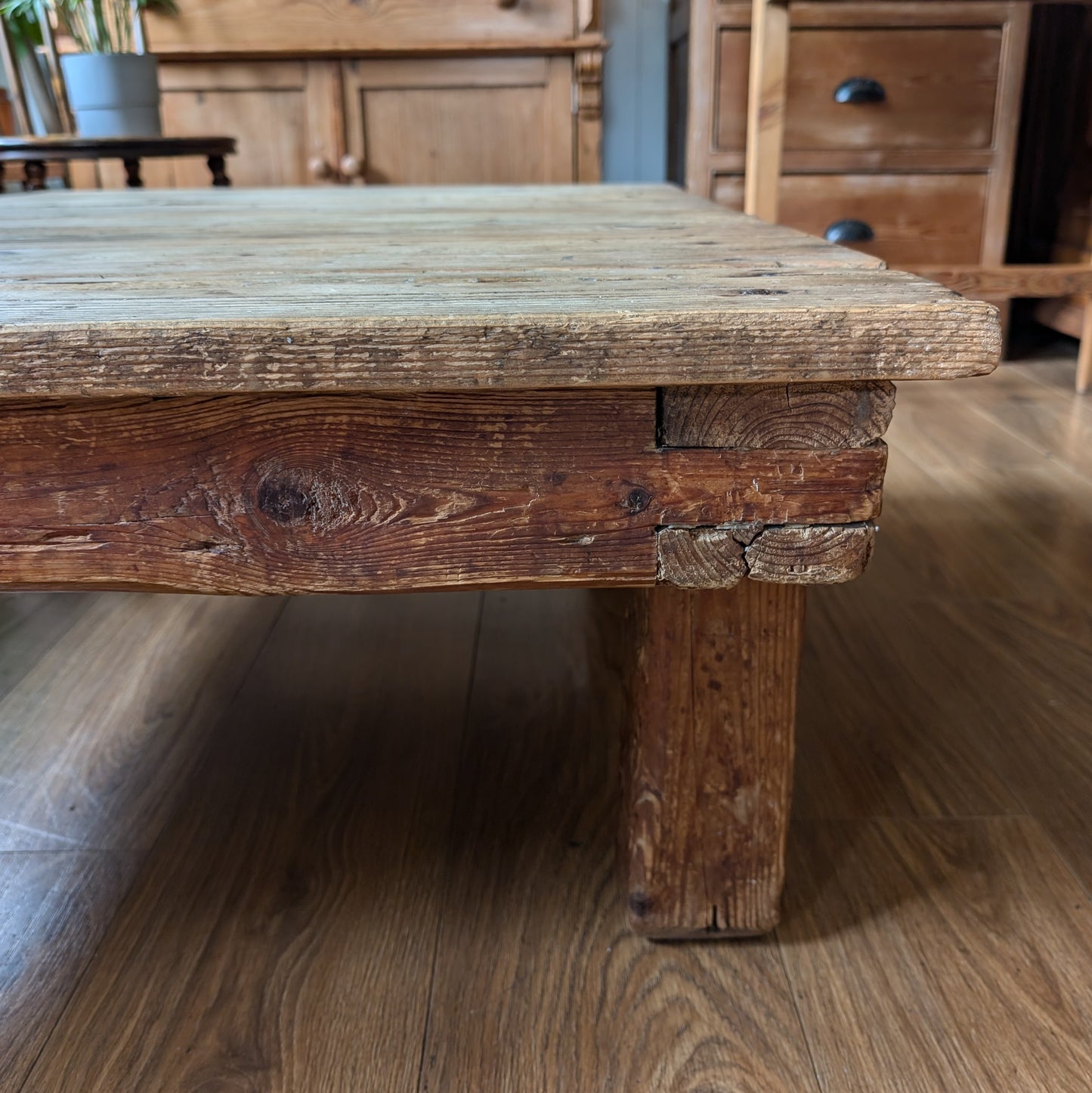 Rustic Victorian Pine Coffee Table