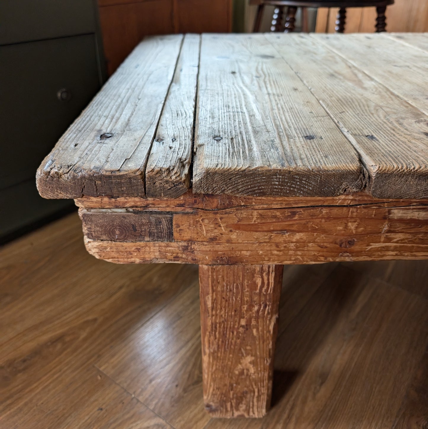Rustic Victorian Pine Coffee Table