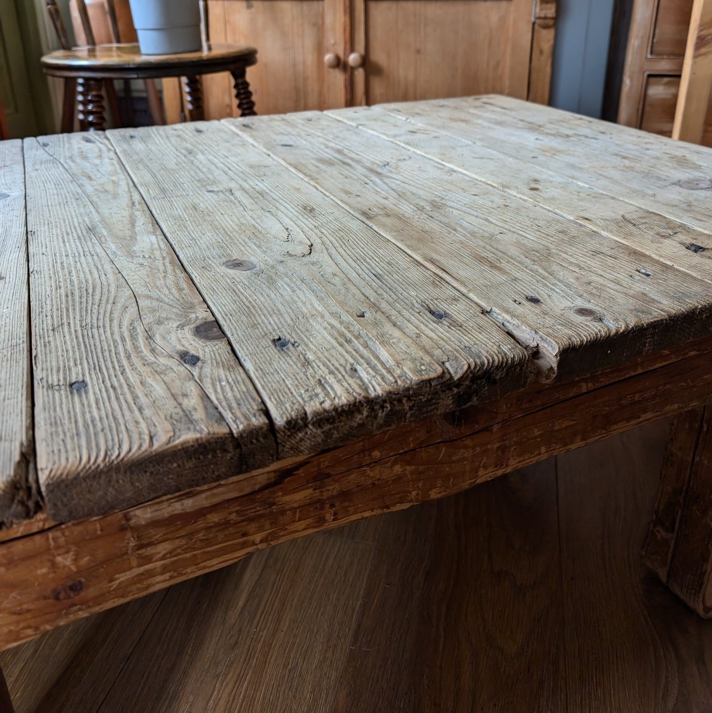 Rustic Victorian Pine Coffee Table