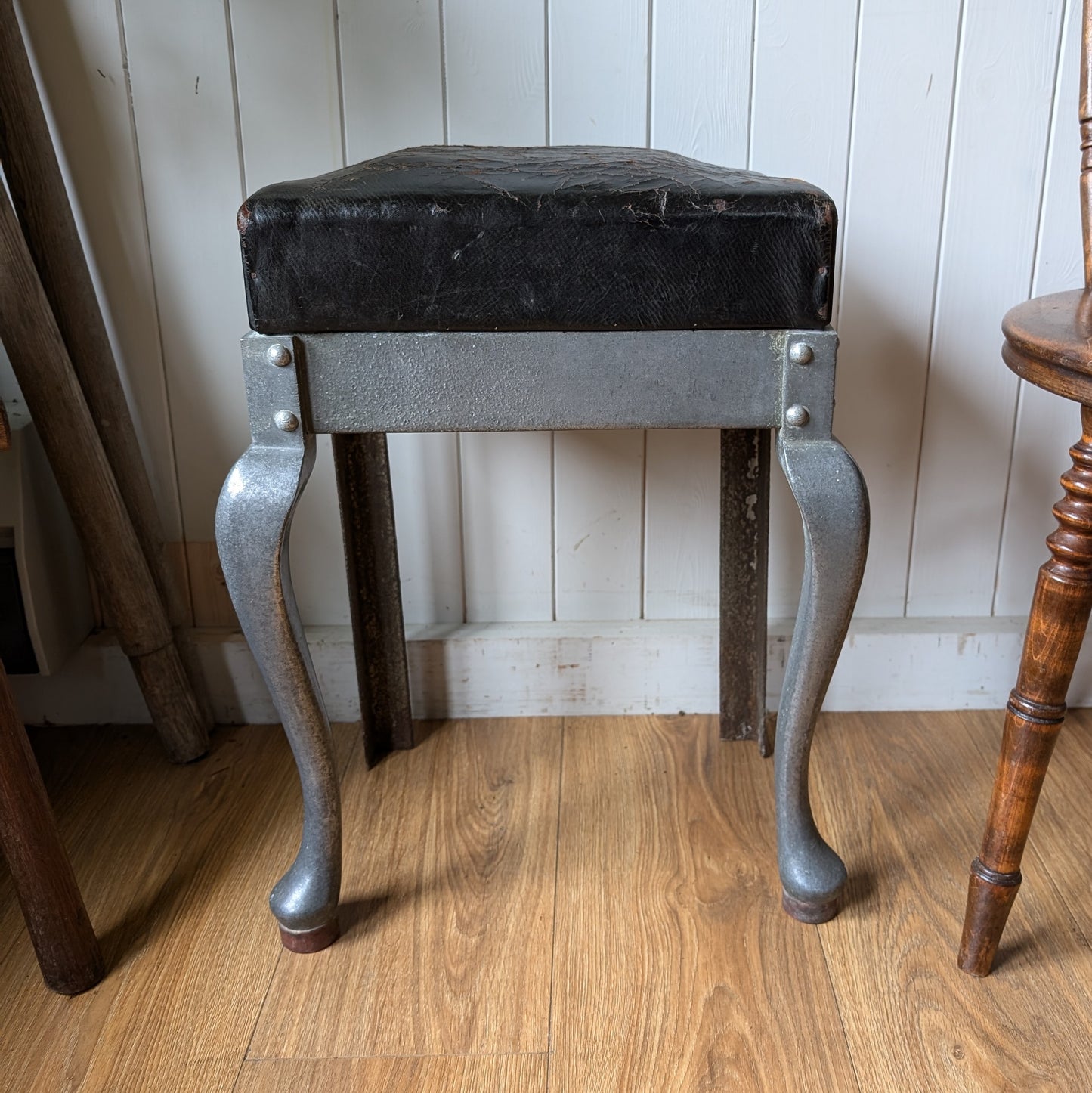 Unusual Cast Aluminium Antique Stool