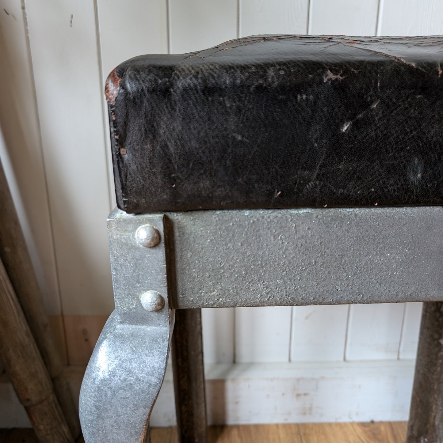 Unusual Cast Aluminium Antique Stool