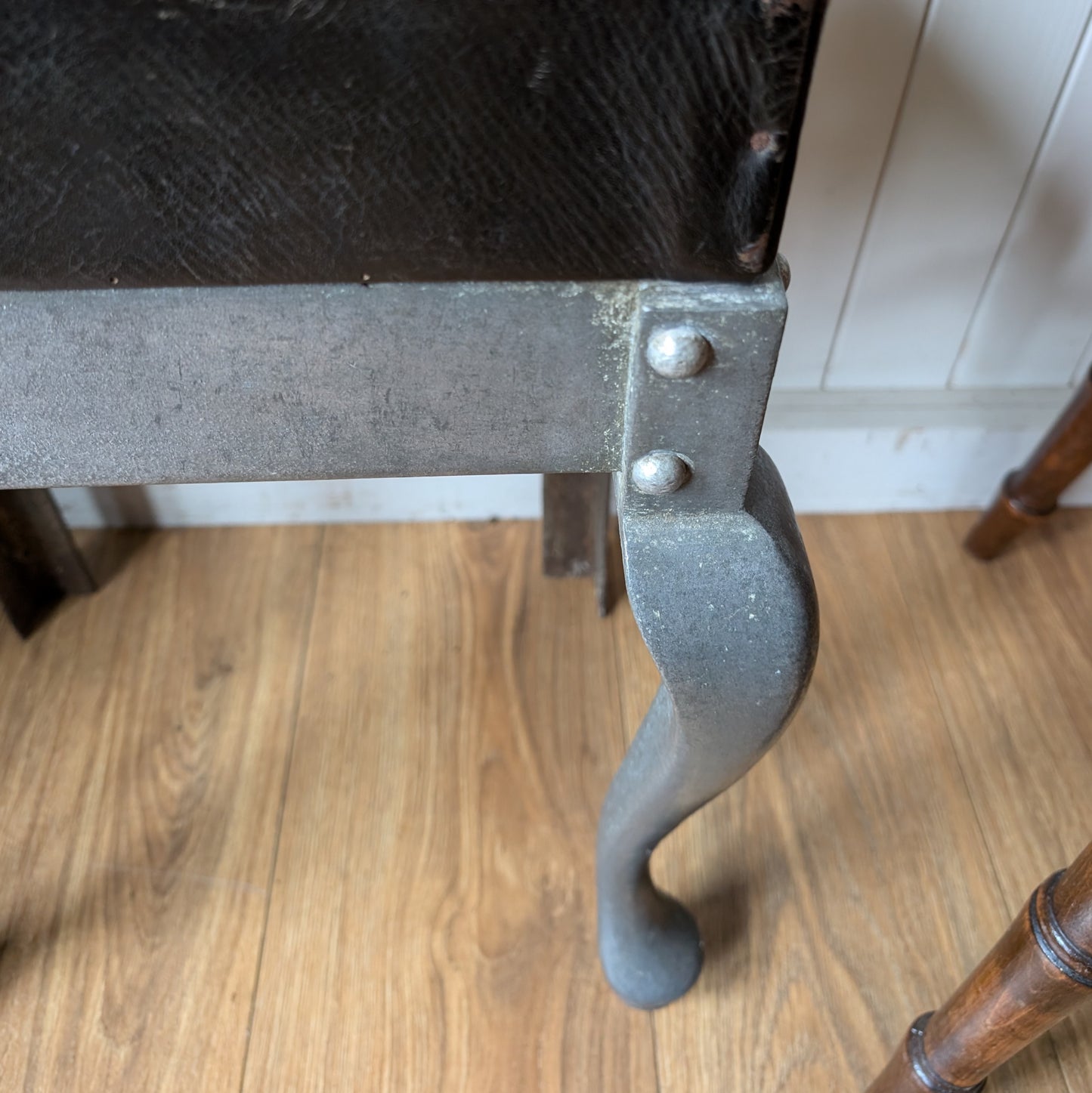 Unusual Cast Aluminium Antique Stool