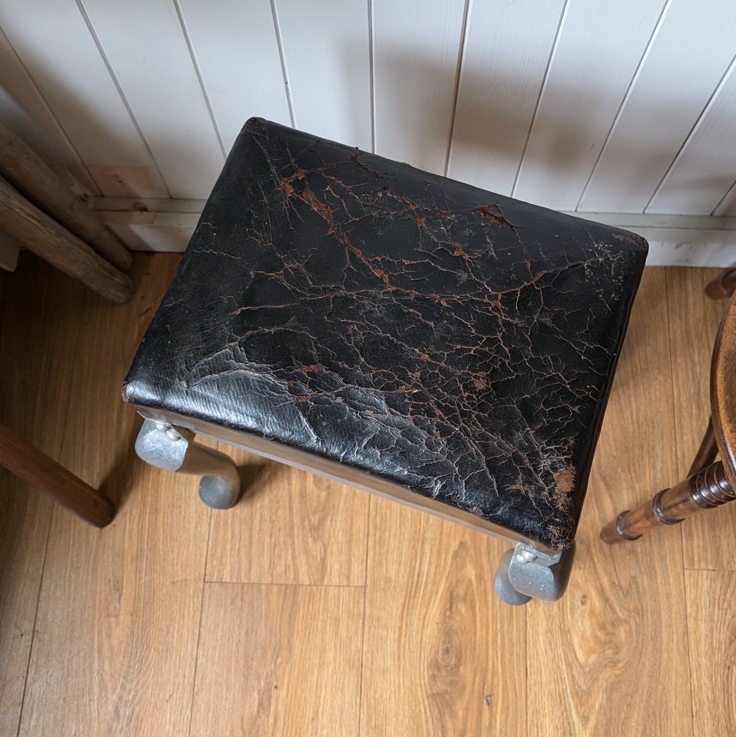 Unusual Cast Aluminium Antique Stool