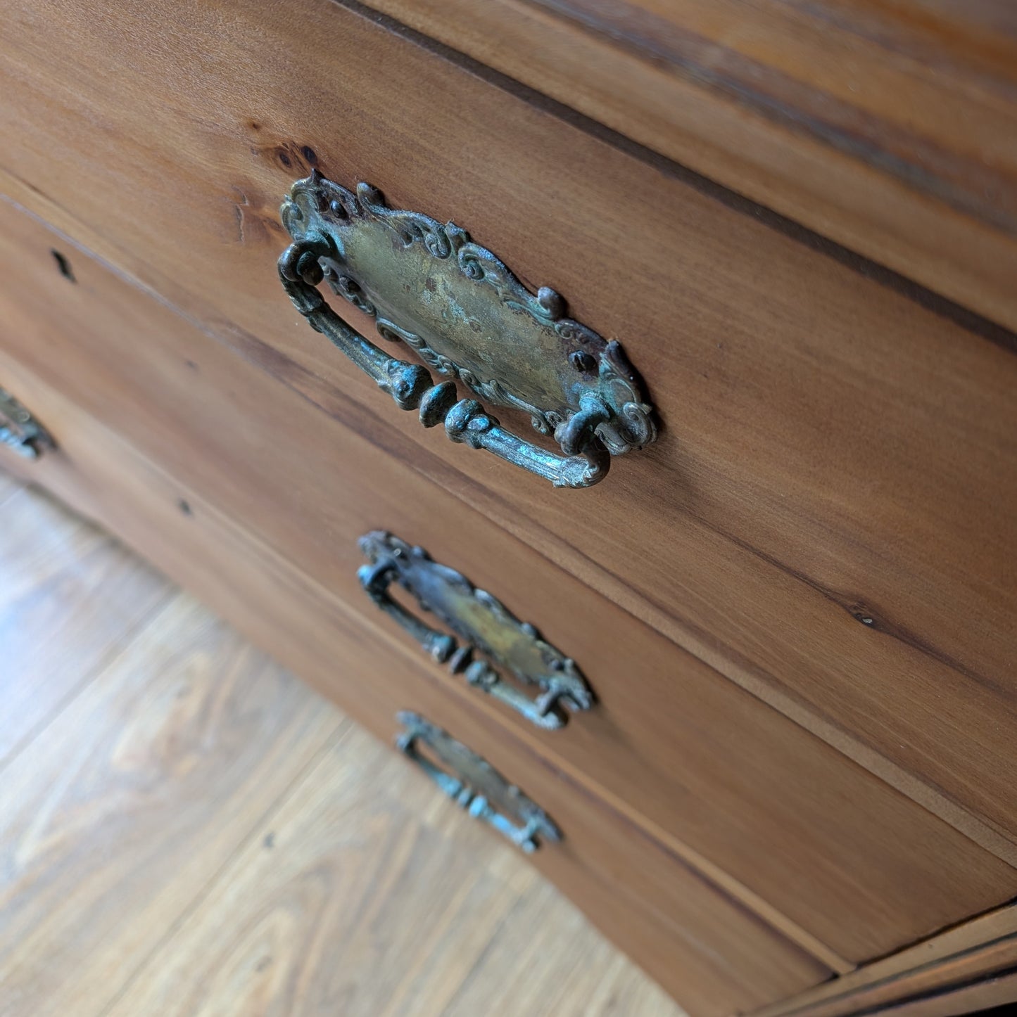 Small Satin Walnut Antique Chest of Drawers