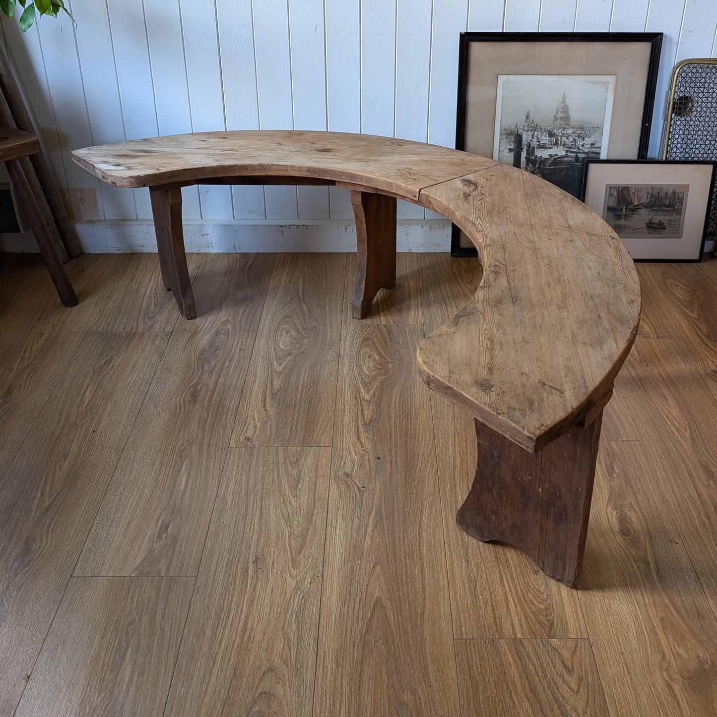 Antique Curved Bench