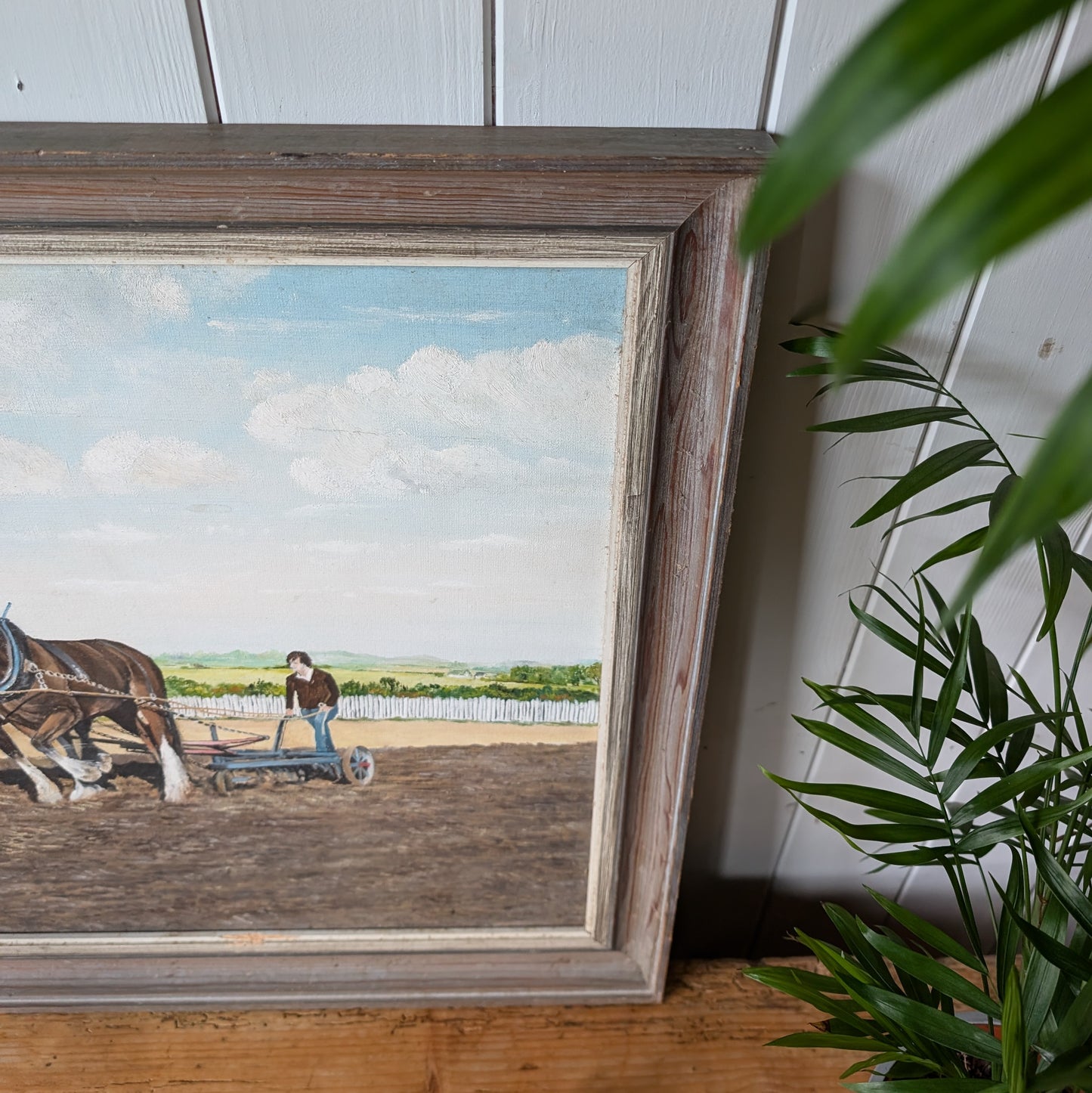 Vintage Oil Painting 'The Ploughman'