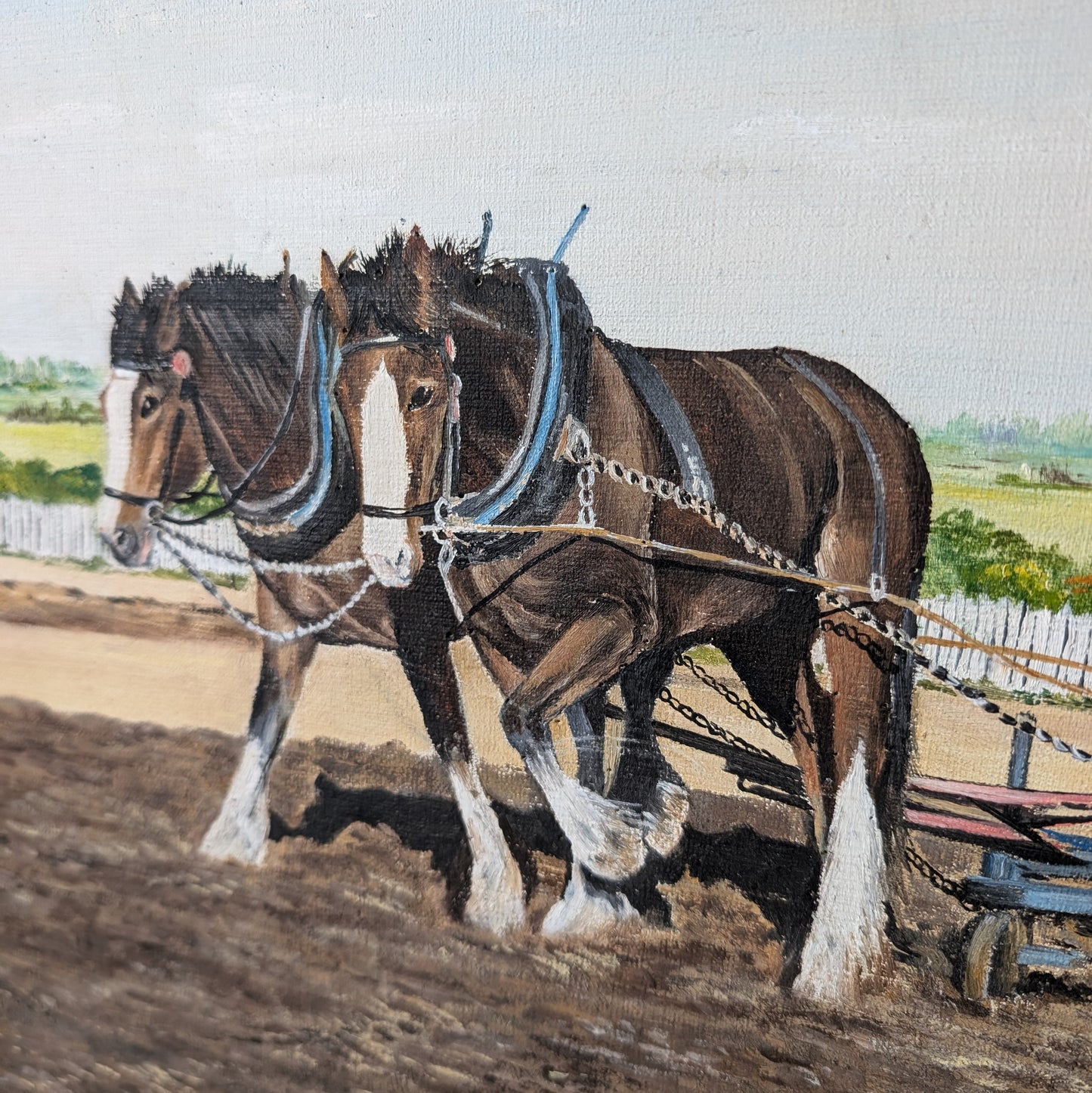 Vintage Oil Painting 'The Ploughman'