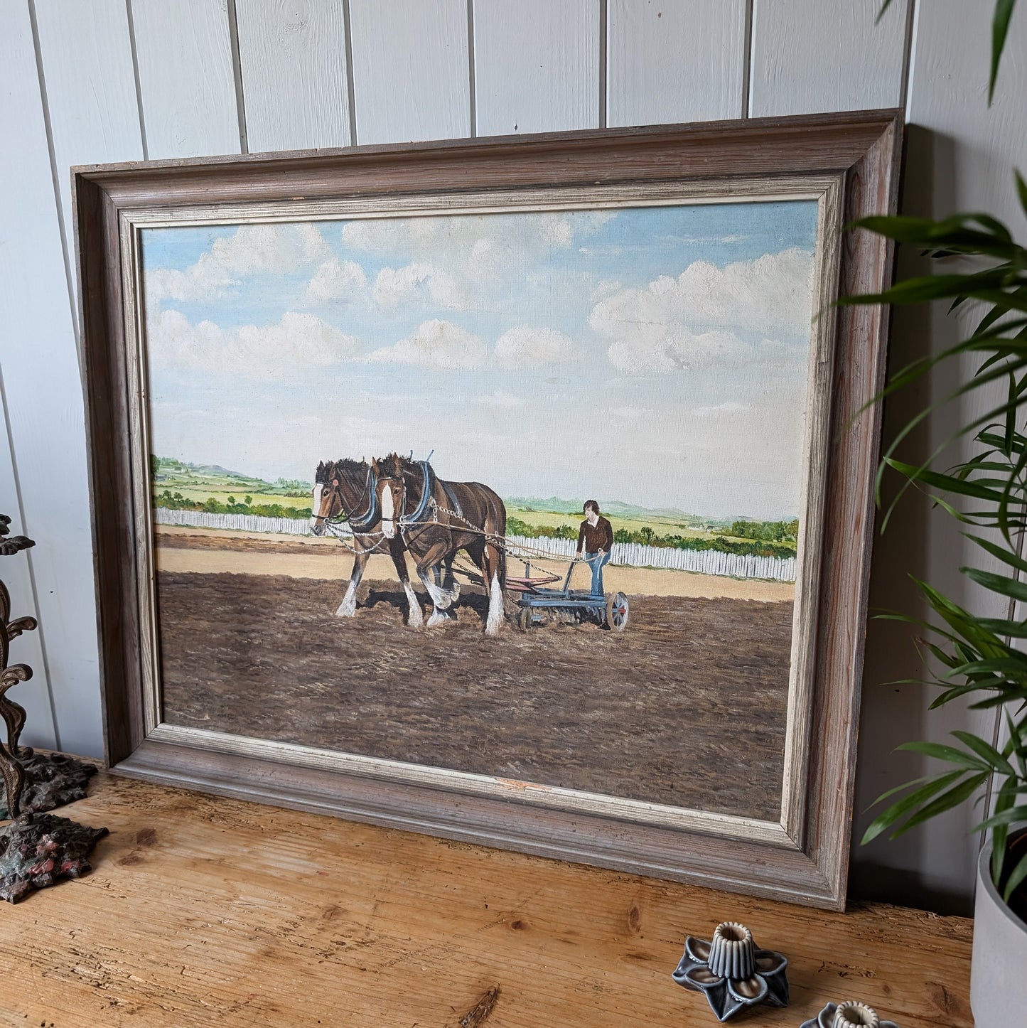 Vintage Oil Painting 'The Ploughman'