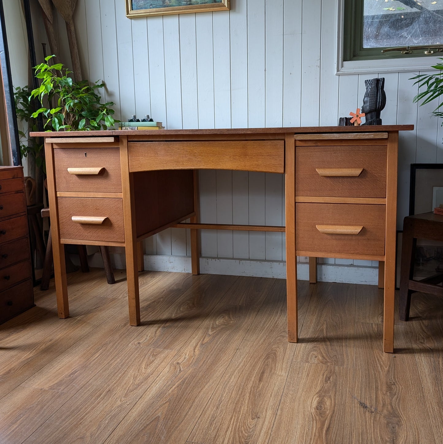 Vintage Twin Pedestal Desk