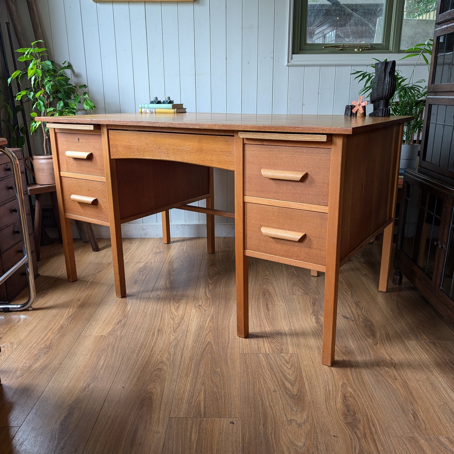 Vintage Twin Pedestal Desk