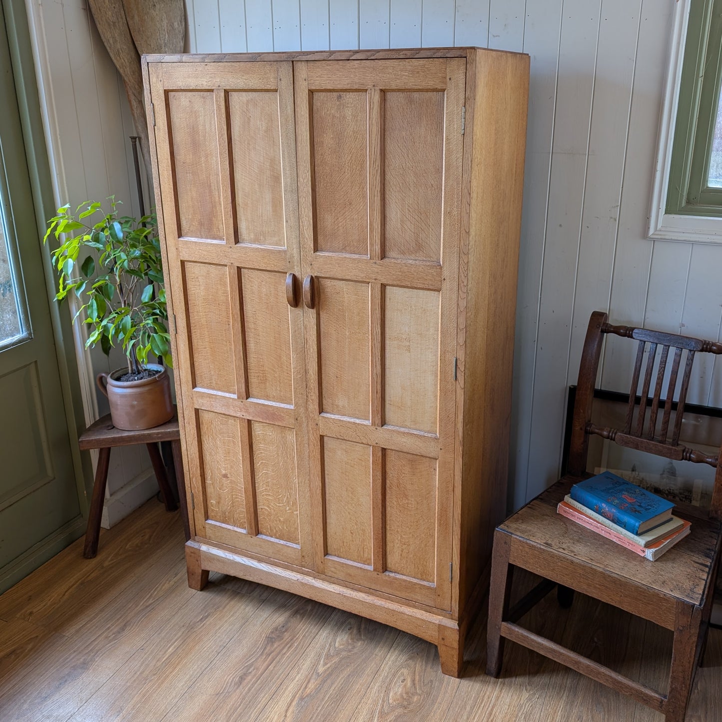 Vintage Oak Gentleman's Wardrobe