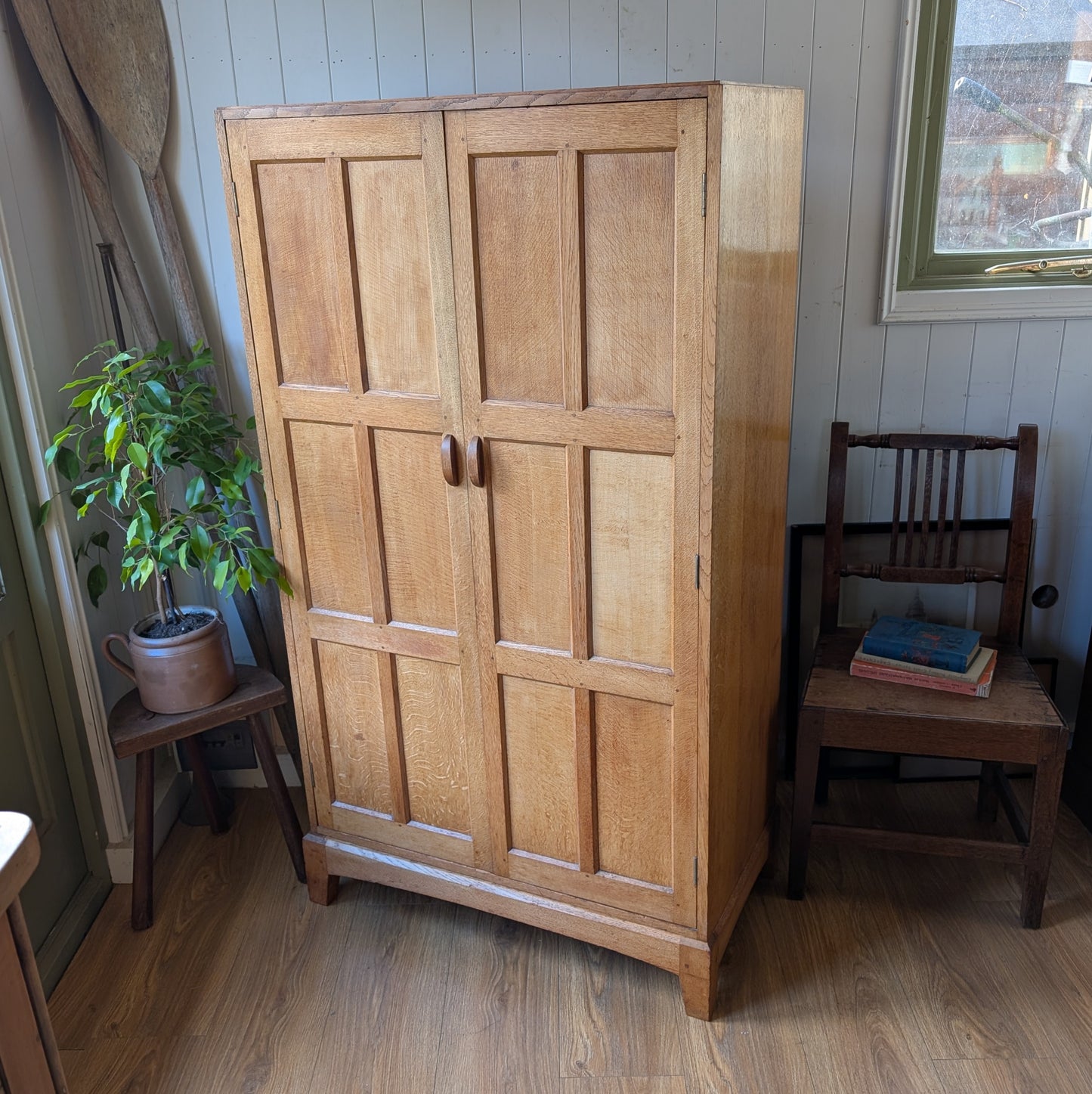 Vintage Oak Gentleman's Wardrobe