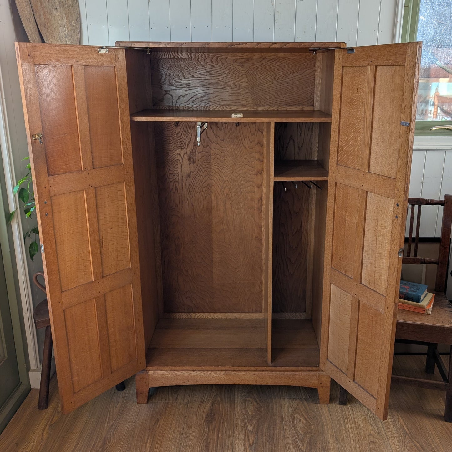 Vintage Oak Gentleman's Wardrobe