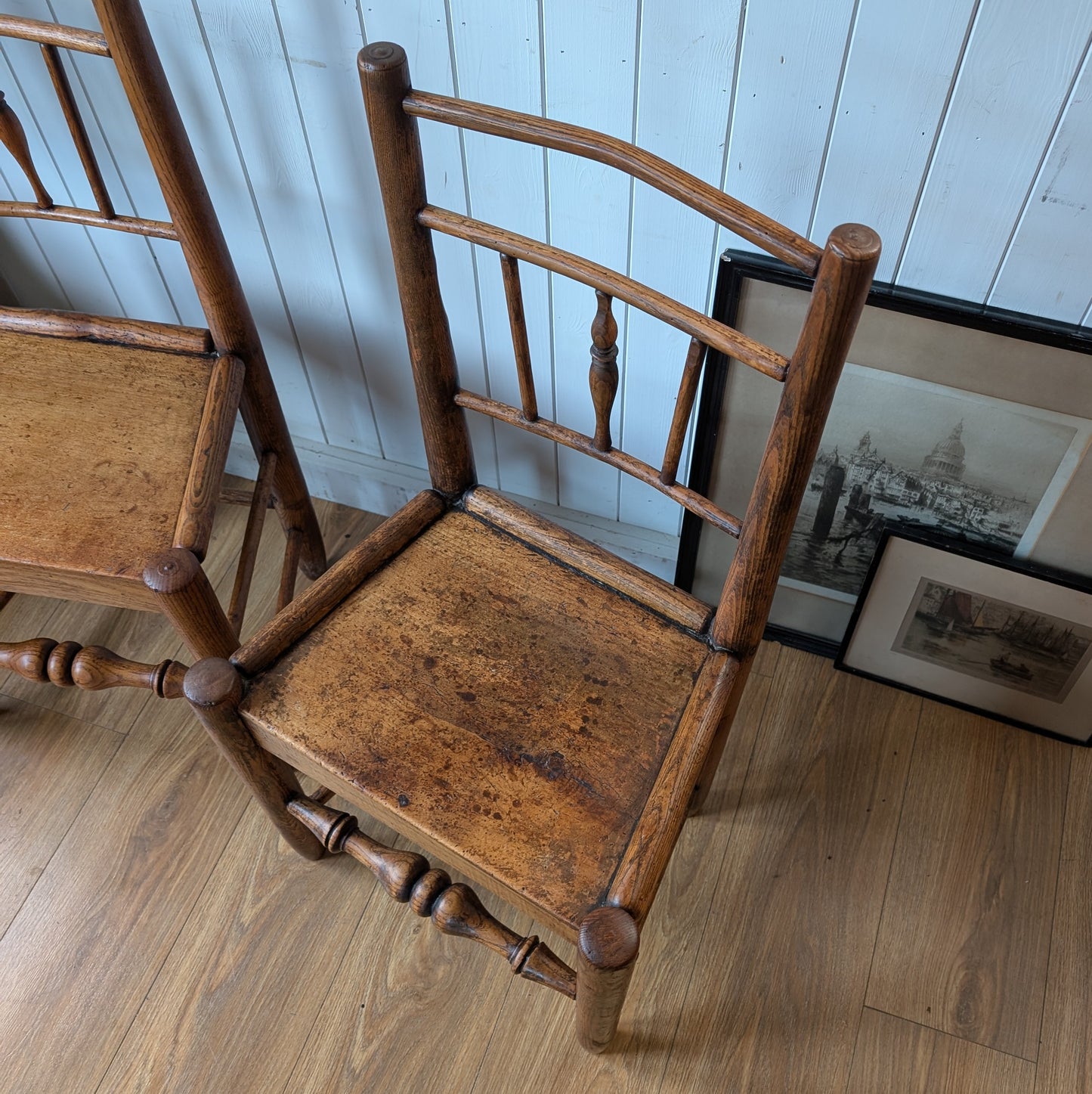 Pair of 19c Country Chairs