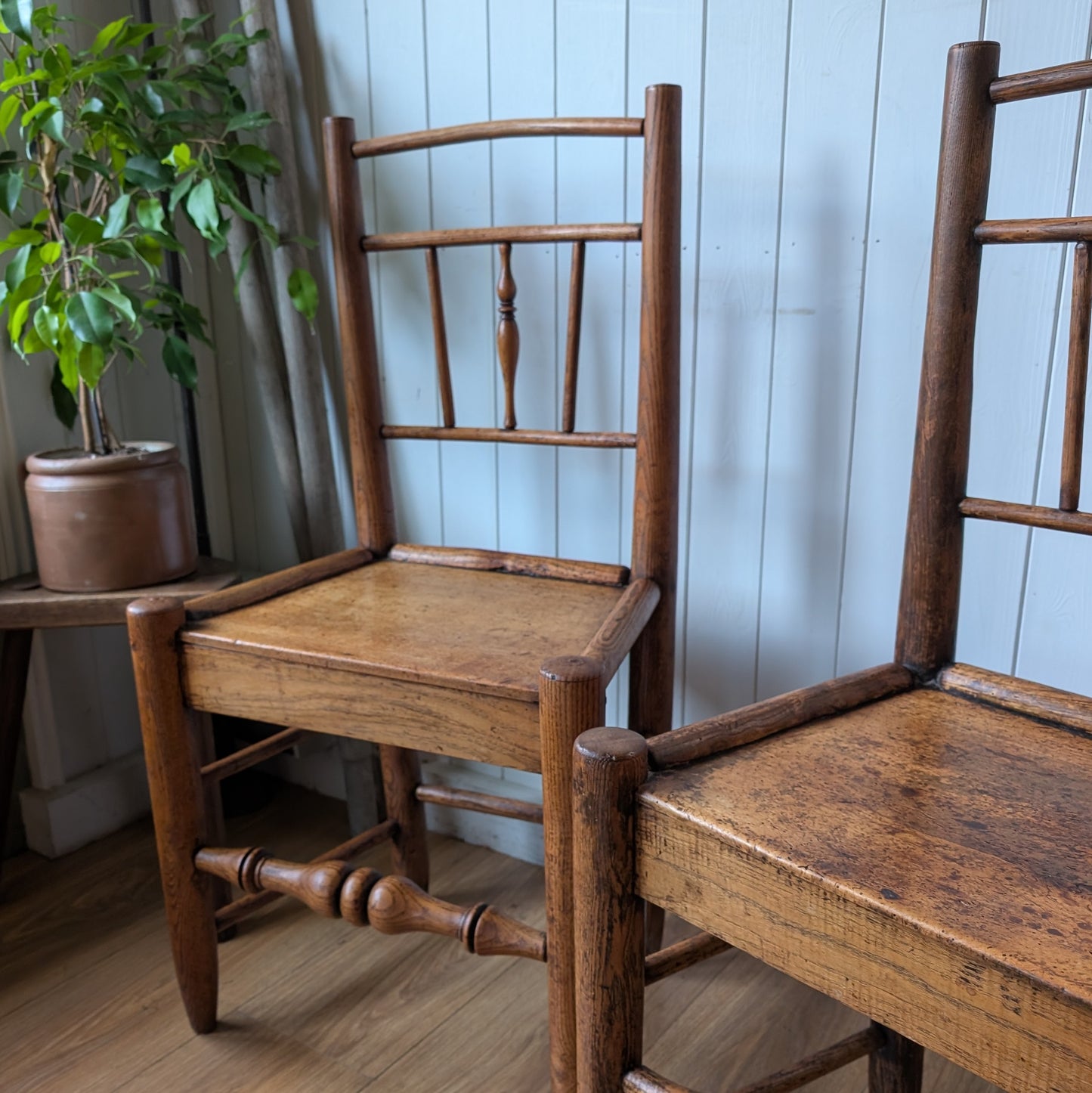 Pair of 19c Country Chairs