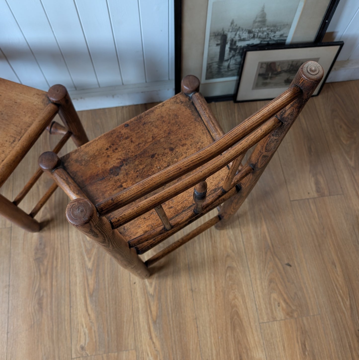 Pair of 19c Country Chairs