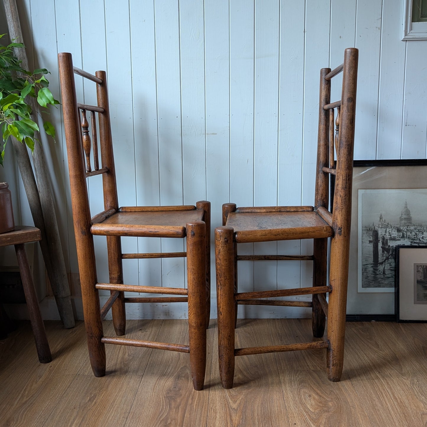 Pair of 19c Country Chairs