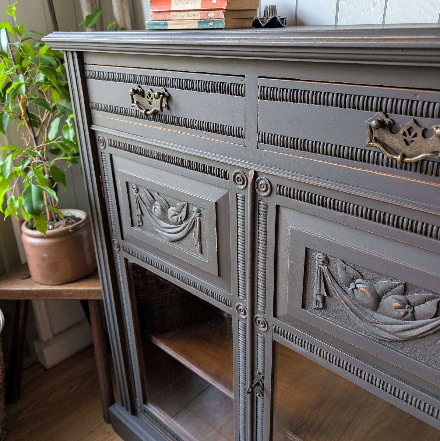 Painted Antique Glazed Cupboard