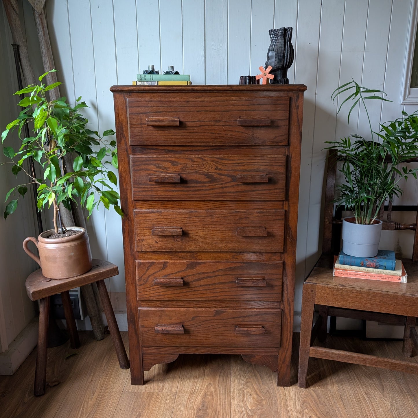 Vintage Oak Tallboy