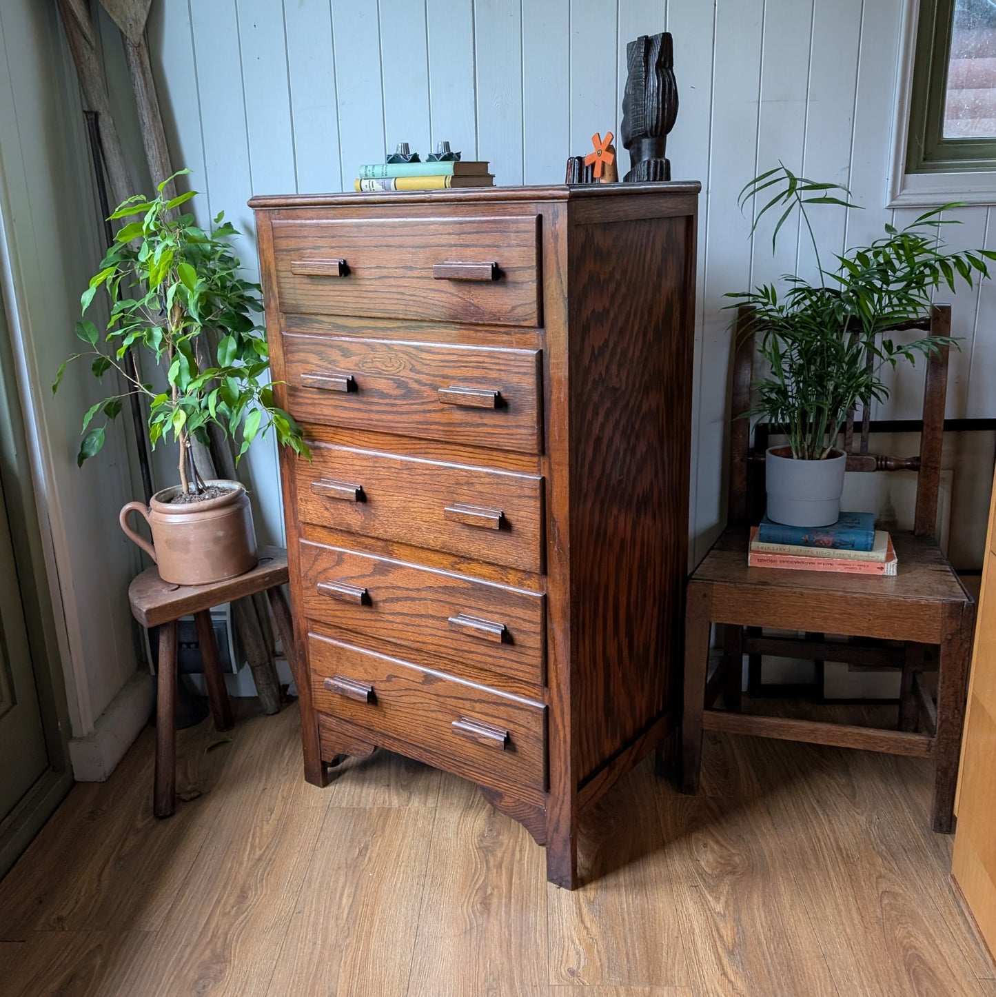 Vintage Oak Tallboy