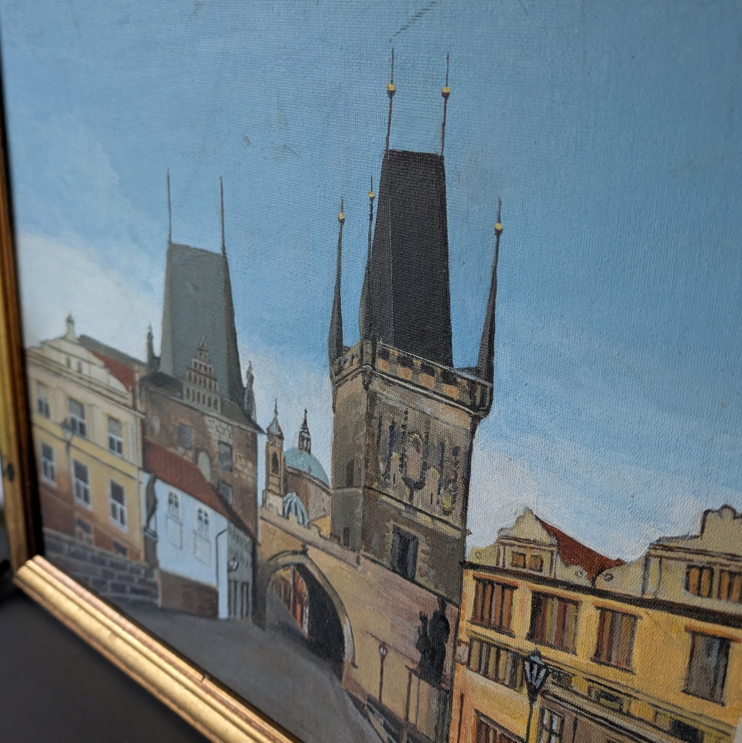 Vintage Oil Painting of Prague